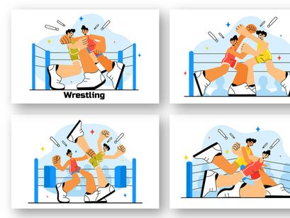 10 Wrestling Sport Illustration