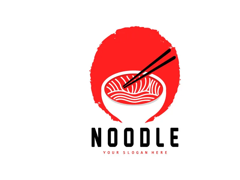 Noodle Logo, Ramen Vector, Chinese Food, Fast Food Restaurant Brand Design, Product Brand, Cafe