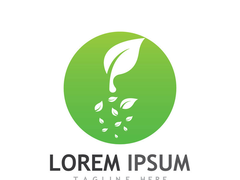 Natural green leaf logo design.