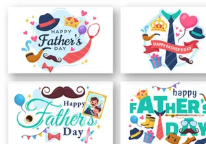 12 Happy Fathers Day Illustration