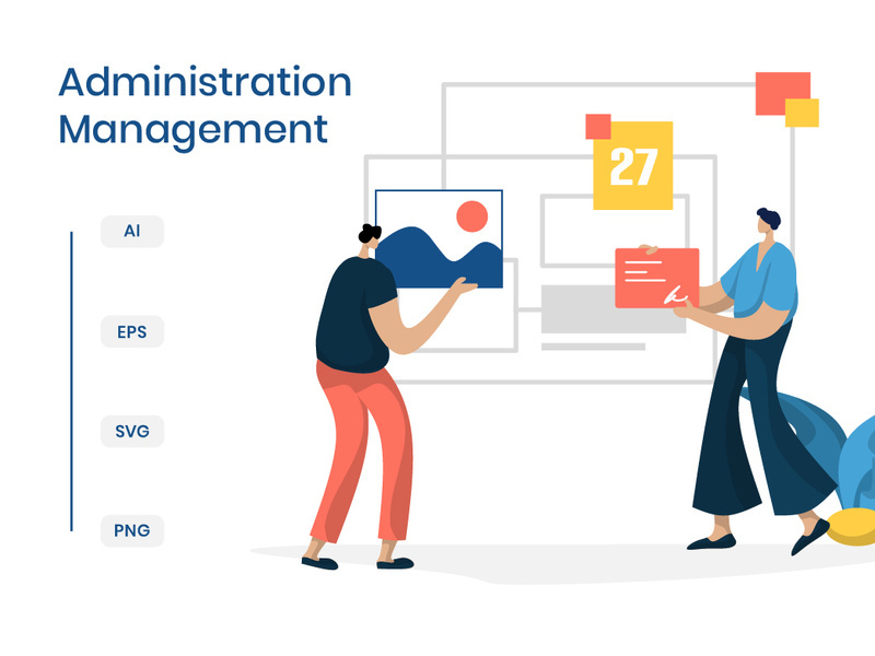flat illustration Administration Management planning online business marketing