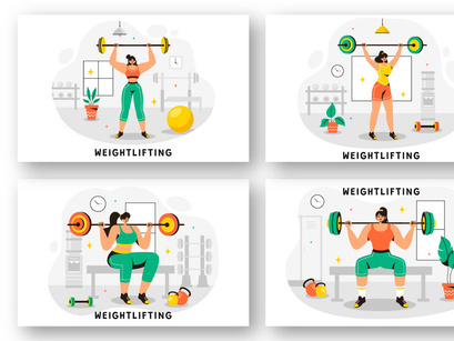 10 Weightlifting Sport Illustration