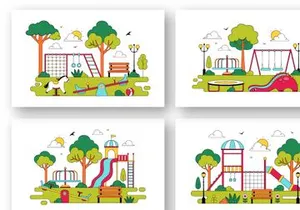 10 Playground Vector Illustration