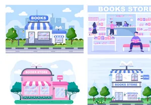 24 Bookstore or Library Illustration