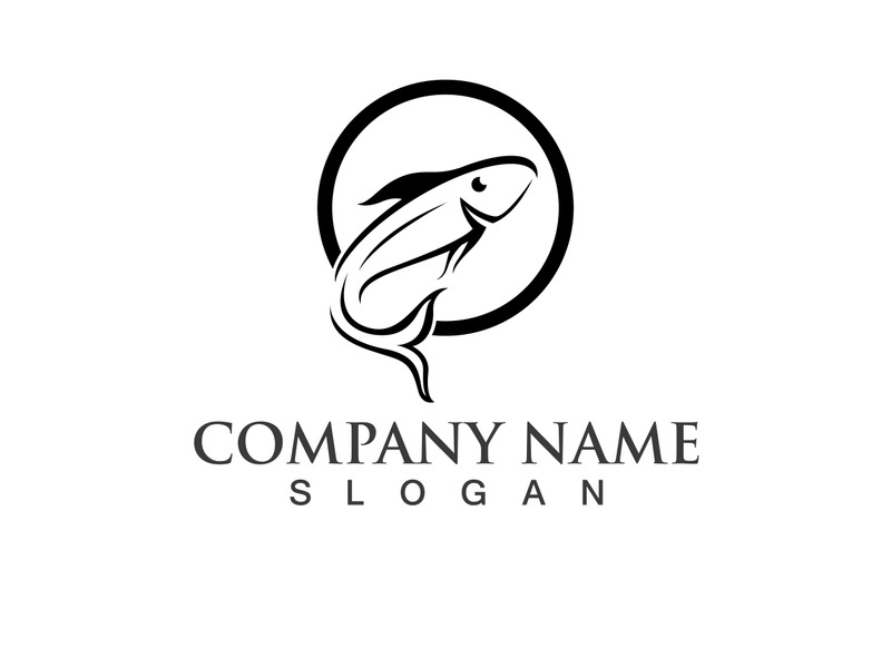 Fish jump logo animal vector
