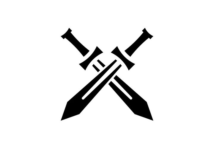 Crossed swords vector icon illustration