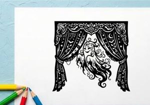 Silhouette of a Hummingbird and Flowers in Ornate Frame