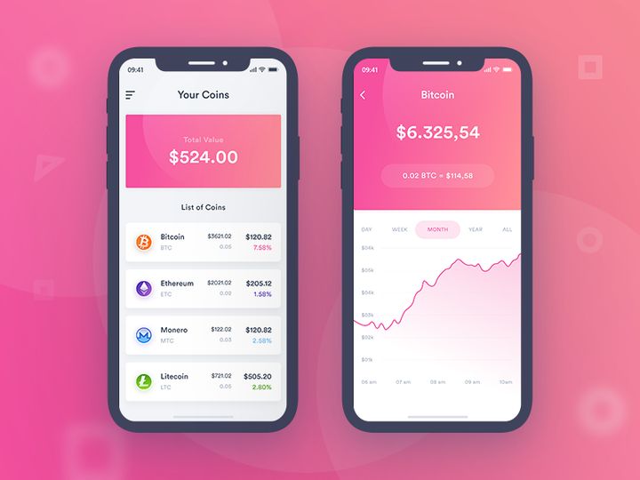 Cryptocurrency Mobile app UI