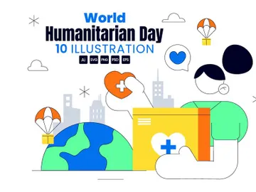 10 World Humanitarian Day Illustration preview picture