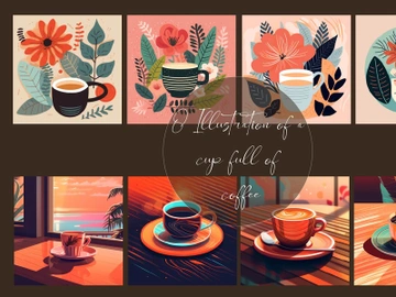 Illustration of a cup full of coffee preview picture