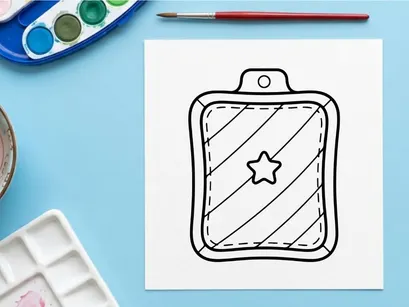 Desenho de contorno de estrela de Natal para página de colorir festiva de design