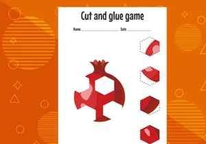 10 Pages Cut and glue game for kids with fruits. Cutting practice for preschoolers. Education page