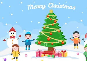 8 Merry Christmas With Family and Santa Background Vector