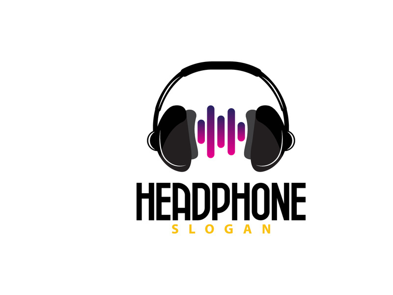 Headset Logo Design Simple Headset Gamer Illustration Template