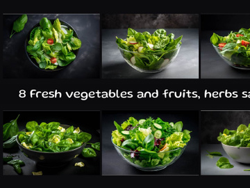 Fresh vegetables and fruits, herbs salad preview picture