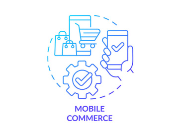 Mobile commerce blue gradient concept icon preview picture