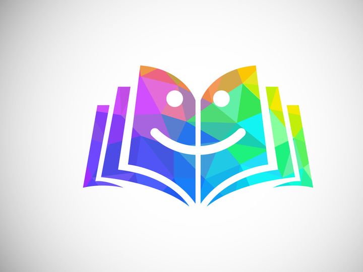 Modern low poly style education logo design, Geometric, and triangle book logo icon sign symbol.