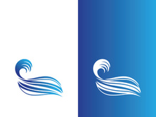 Wave beach vector illustration design logo