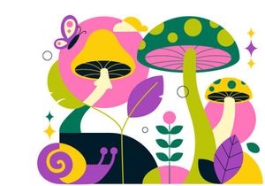 10 Mushrooms Vector Illustration