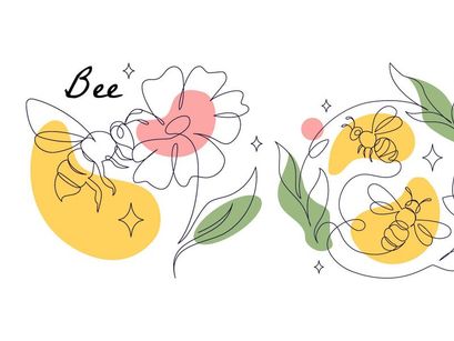 5 Bee Vector Illustration