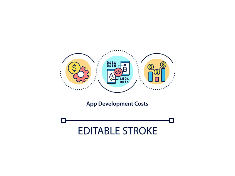 App development cost concept icon