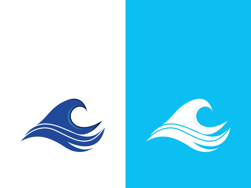 Wave beach vector illustration design logo