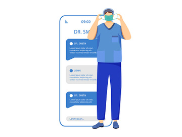 Online medicine and healthcare smartphone vector app screen preview picture
