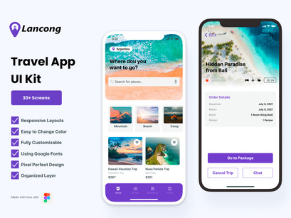 Lancong - Travel Special App UI Kits