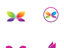 Beautiful and colorful butterfly creative logo design.