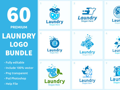60 Laundry Logo Bundle