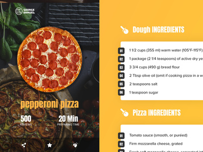 Food Pizza Recipe | Daily UI challenge - Day 040/100