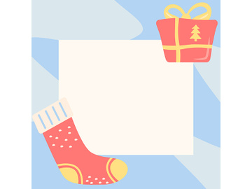 Christmas greeting simple post template for social media feed preview picture