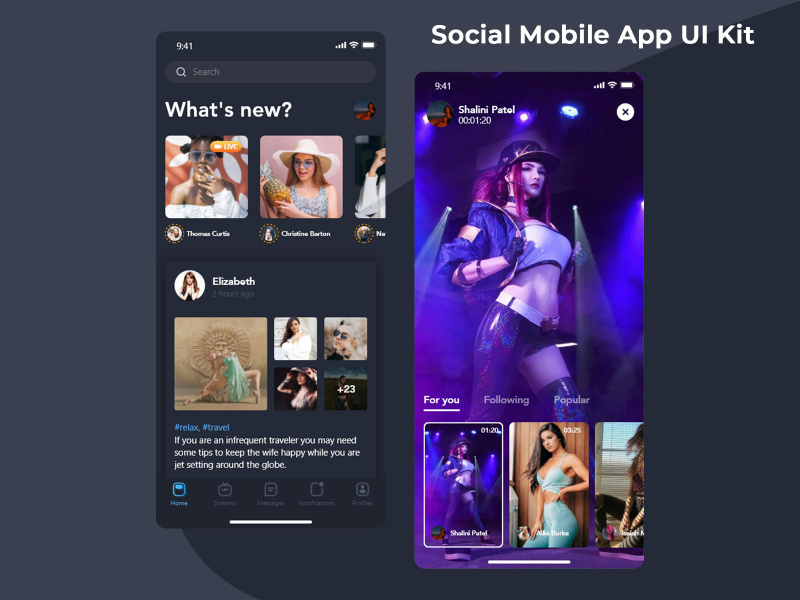 Social mobile app UI Kit