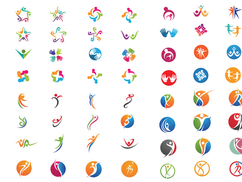 Community people logo and health life vector