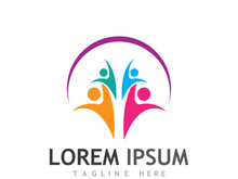 Community of people logo design with creative idea.