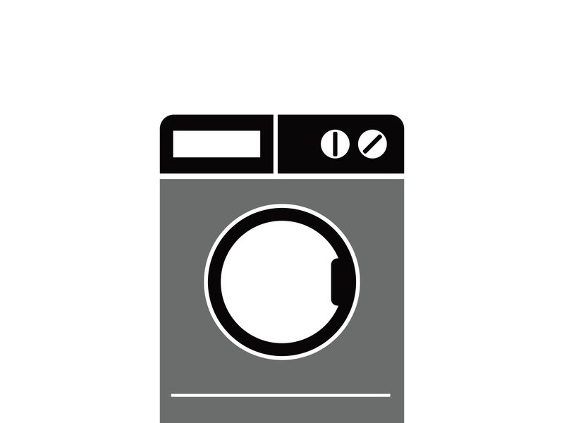 MACHINE WASHING CLOTHES ICON VECTOR IMAGE
