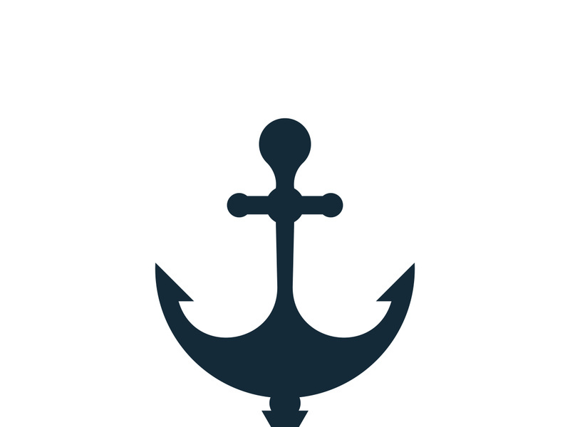 Anchor logo icon boat ship marine navy design vector