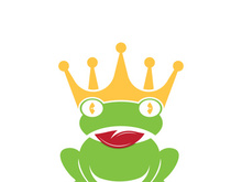 King frog logo icon template design vector illustration
