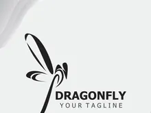 Dragonfly logo design modern and elegant minimalist color style monoline illustration