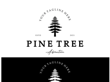 simple pine or fir tree logo,evergreen.for pine forest,adventurers,camping,nature,badges and business.vector preview picture