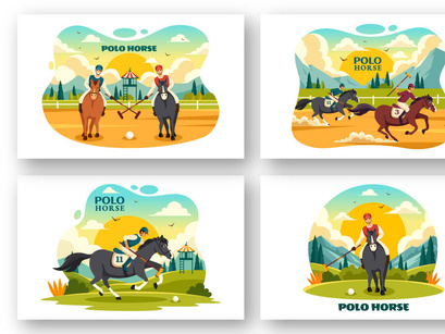9 Polo Horse Sports Illustration