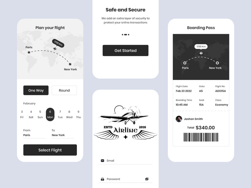 Airline App UI Kits