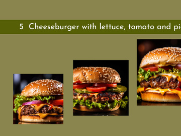 Cheeseburger with lettuce, tomato and pickles preview picture