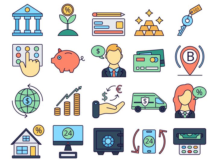 Banking Vector Freebie Icon Set