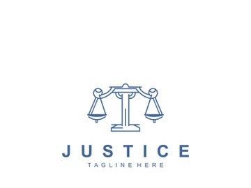 Justice logo design simple lawyer minimalist legal symbol illustration preview picture