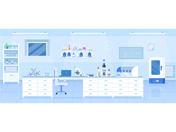 Chemistry laboratory flat color vector illustration preview picture