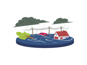Flood cartoon vector illustration preview picture