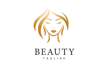 Elegant woman Logo with  gold gradient design preview picture