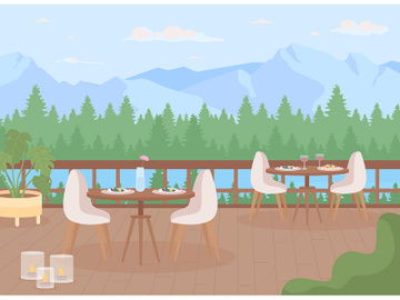 Restaurant at luxury highland resort illustration preview picture