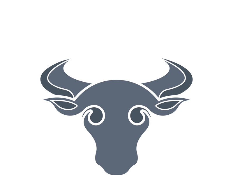 Bull head logo vector icon design illustration